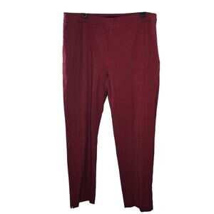 Talbots Red Navy Plaid Checkered Chatham Ankle Side Zip Pants Size 12